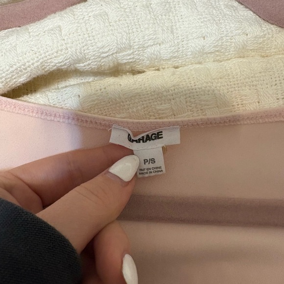 Garage Light Blush Pink Scoop Neck Short Sleeve Top - Picture 2 of 2